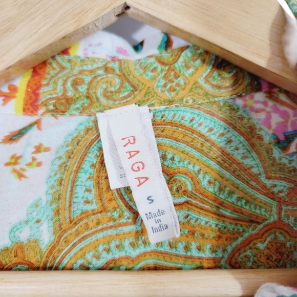 Raga Britta Paisley Button Down Roll Tab Button Down Longsleeve Shirt Size Small - Picture 5 of 7